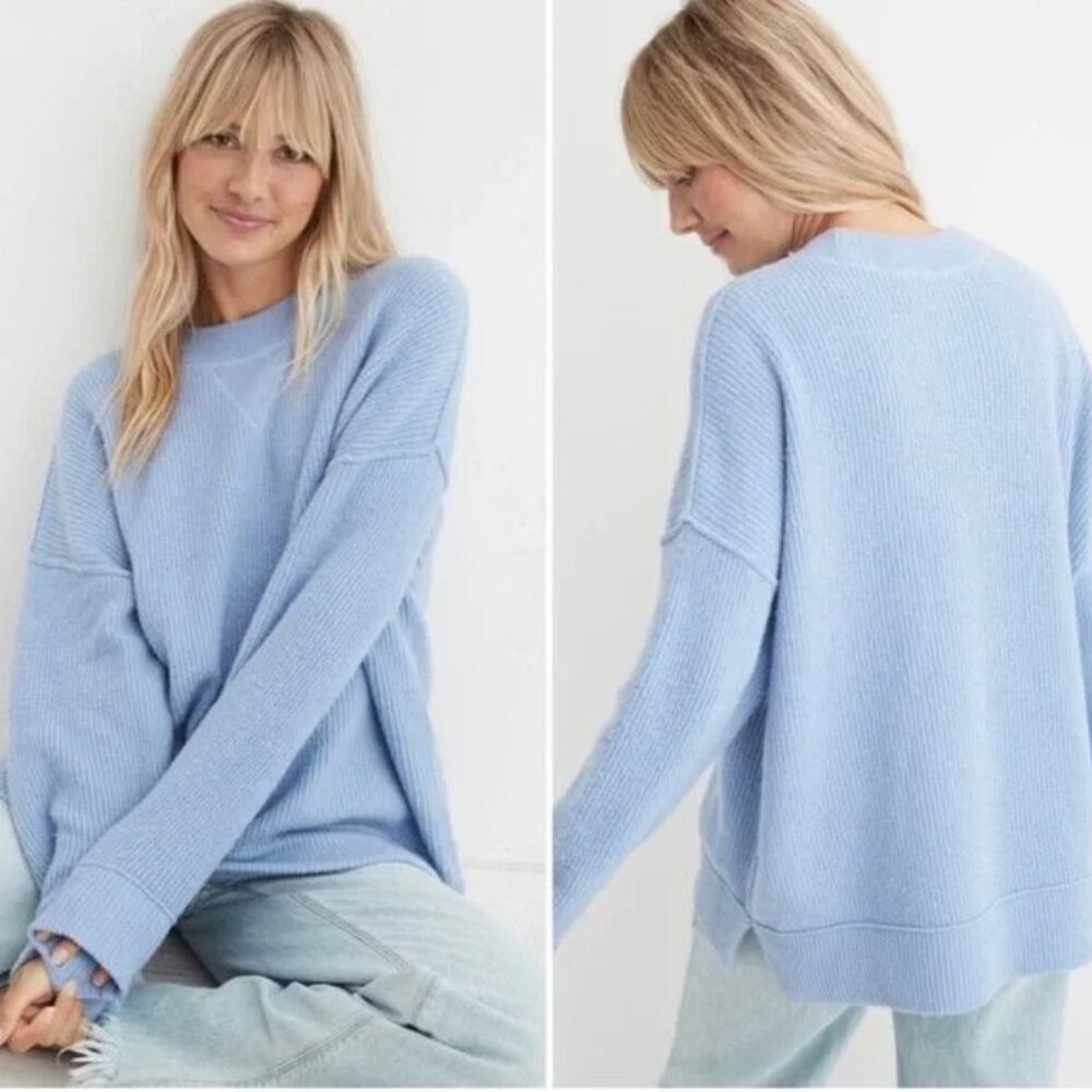 NEW Aerie Oversized Cozyup Ribbed Sweater L